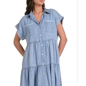 Elan Light Blue Mini Dress